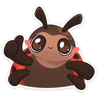 👍 622d1283 Marienkäfer, Insekt, süß, kawaii, Tier, Cartoon, Käfer telegram sticker
