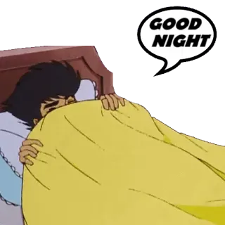🛌 7fd286c2 GOOD NIGHT selamat malam, tidur, tempat tidur, malam, kartun whatsapp sticker