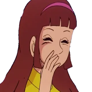 😆 f9542208 kartun, perempuan, tertawa, anime whatsapp sticker