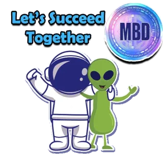 🤝 068eebe2 Let's Succeed Together 宇航员, 外星人, 友谊, 太空, 成功, 一起 telegram sticker