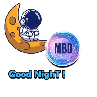 ✨ 4f2d6414 Good Night! 晚安, 月亮, 宇航员, 太空, 睡眠 telegram sticker