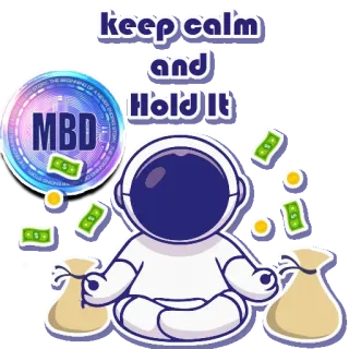 🤑 5a283ba0 keep calm and Hold It 加密货币, 钱, 金融, 投资, 宇航员, 保持冷静 telegram sticker
