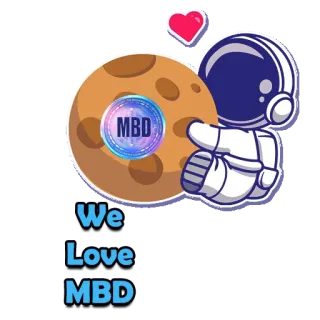 ❤️ abd19fec We Love MBD 宇航员, 月亮, 爱, MBD telegram sticker
