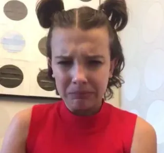 ☹️ 3cbe8e2f piangere, triste, millie bobby brown, arrabbiato, emozionale telegram sticker