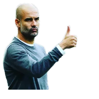 👍 46f75018 Pep Guardiola soccer, football, coach, thumbs up, manchester city whatsapp sticker