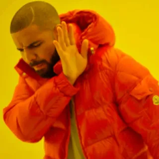😒 759e9a0a Drake Drake, Promi, Musiker, Handbewegung, Popkultur, orange Jacke telegram sticker