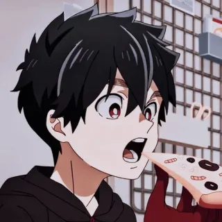 😆 a62ff5a3 Anime, Menino, Comendo, Pizza, Fofo, Desenho animado, Faminto telegram sticker