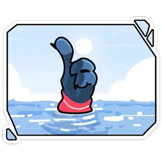 ⭐ 11dd3546 pollice in su, acqua, cielo, mare, bene, accordo whatsapp sticker