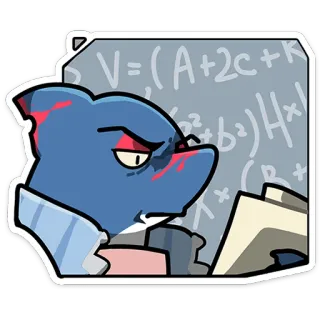 ⭐ 30944776 squalo, cartone animato, matematica, sangue, livido whatsapp sticker