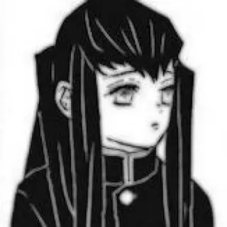 🌧 0e6a3f39 Muichiro Tokito Demon Slayer Anime, Manga, Demon Slayer, Muichiro Tokito, Hashira, Nebelsäule, Charakter, Schwarzweiß telegram sticker