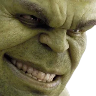😈 065838f4 Hulk ฮัลค์, มาร์เวล, ซูเปอร์ฮีโร่, สีเขียว, ใบหน้า telegram sticker