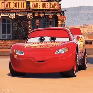 😏 4b4cc75d Lightning McQueen Cars IT WE GOT IT RARE HUB CAPS carros, relâmpago mcqueen, disney, pixar, desenho animado, animado, filme, veículo telegram sticker