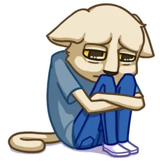 😭 2de99276 smutny, zwierzę, kreskówka, pies, samotny telegram sticker