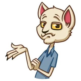 🤷‍♂️ 547d3bb6 kot, humanoid, ilustracja, wyraz twarzy, gest, kreskówka telegram sticker