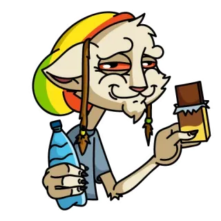 🍫 5ebc4ad2 kreskówka, rasta, zwierzę, narkotyki, czekolada telegram sticker