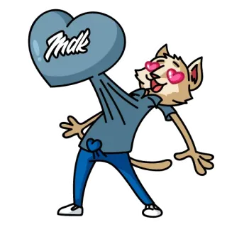 😍 76d8a1b9 Mdk kot, serce, kreskówka, miłość, mdk telegram sticker