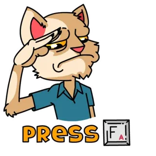 😢 7fe7268f PRESS F naciśnij F, szacunek, salut, smutny, gra telegram sticker