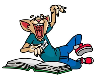 🤣 d2f8cc9b kot, czytanie, książka, kreskówka, zwierzę telegram sticker