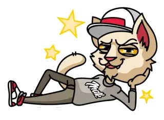 😏 e9334c60 kot, kreskówka, zwierzę, fajny, moda, styl telegram sticker
