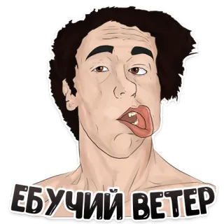 💨 2f0147a1 ЕБУЧИЙ ВЕТЕР Cartone animato, Espressione, Russo, Offensivo, Vento whatsapp sticker