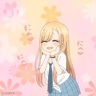 ☺️ 2c548f3d @HAWKS anime, menina, fofa, cabelo loiro, saia telegram sticker