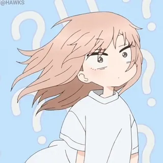 ⁉️ b7064a50 Anime, Desenho animado, Pontos de interrogação, Menina, Confusa telegram sticker