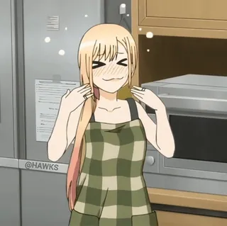 ♨️ db1a514f @HAWKS anime, garota, fofa, avental, cozinha telegram sticker