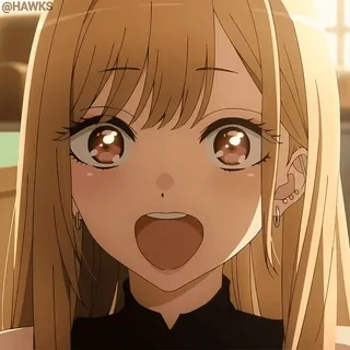 😳 e72ccf11 @HAWKS Anime, Garota, Loira, Desenho animado telegram sticker