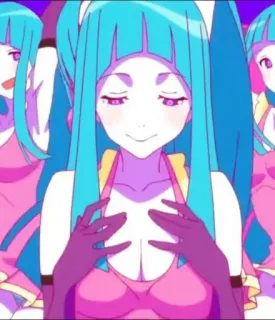 🙂 236be8b9 Anime, Mädchen, blaue Haare, Cartoon, rosa whatsapp sticker