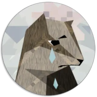 😢 225b479f animale, triste, piangendo, geometrico, lupo, adesivo telegram sticker