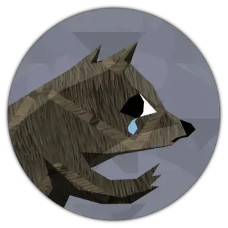 😶 037a1d46 wilk, płacz, smutny, kreskówka, zwierzę, naklejka telegram sticker