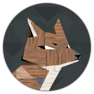 😶 12cc2262 lis, zwierzę, naklejka, dzika przyroda, drewno, geometryczny telegram sticker