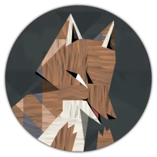 😶 4bfd734c lis, zwierzę, naklejka, geometryczny, wielokąt, dzika przyroda telegram sticker