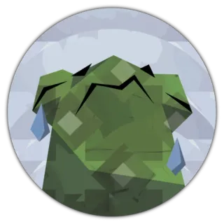 😶 7a4ae8cd płacz, smutny, wielokąt, geometryczny, abstrakcyjny, zielony, łzy telegram sticker