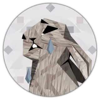 😶 aec5ca9c smutny, płaczący, zwierzę, królik, geometryczny, naklejka telegram sticker