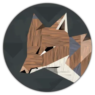 😶 aed407c6 lis, zwierzę, geometryczny, nowoczesny, dzika przyroda, drewno, low poly telegram sticker