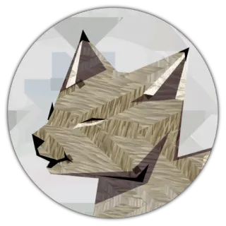 😶 c28d4fad wilk, zwierzę, naklejka, sztuka, ilustracja, geometryczny, tekstura drewna, psi telegram sticker