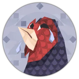 😶 e85ec04b kurczak, smutny, płacz, zwierzę, ptak, naklejka telegram sticker