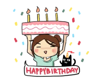 🎂 6c0a3b98 HAPPY BIRTHDAY birthday, cake, celebration, cat, party, greeting telegram sticker