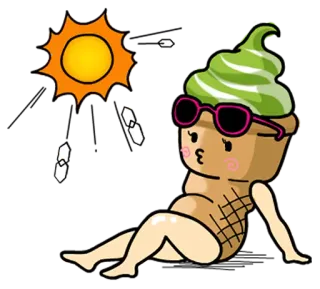 🍦 19c22b3c Eis, Sonne, Cartoon, Sommer, Strand, Sonnenbrille telegram sticker