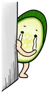 🙍 20972f54 Gurke, weinen, traurig, Cartoon, Gemüse telegram sticker