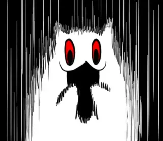 🐱 44827140 gatto, inquietante, cartone animato, spaventoso, mostro, horror whatsapp sticker