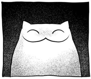 🐱 77f2164e gatto, animale, cartone animato, illustrazione, carino, bianco, nero whatsapp sticker