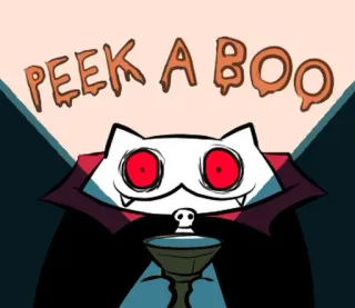 🐱 7cbdf182 PEEK A BOO gatto, cucù, mostro, halloween, cartoni animati, carino whatsapp sticker