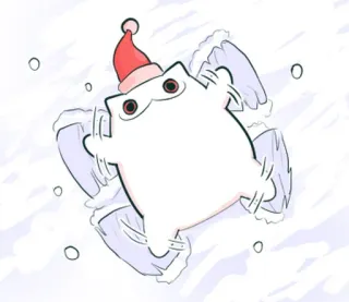 🐱 c8257690 gatto, angelo di neve, inverno, natale, cappello, neve, vacanza whatsapp sticker