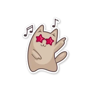 🎉 27bb2165 кот, очки, музыка, вечеринка, милый, стикер, животное whatsapp sticker
