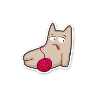 🏀 503d477c кот, животное, питомец, милый, мультфильм, пряжа, ленивый, смешной whatsapp sticker