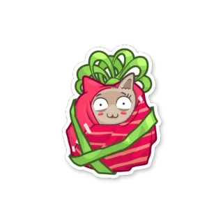 🎁 838ee7bc кот, подарок, подарок, смешной, милый, животное, лента whatsapp sticker