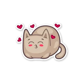 💏 9189bcd2 кот, сердечки, милый, любовь, стикер, животное, каваий whatsapp sticker
