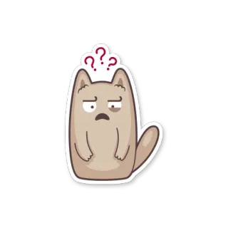 ❓ b3e36b9b кот, в замешательстве, вопросительный знак, думающий, мультфильм, животное, наклейка whatsapp sticker